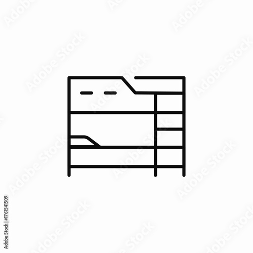 two level bunk beds icon sign vector