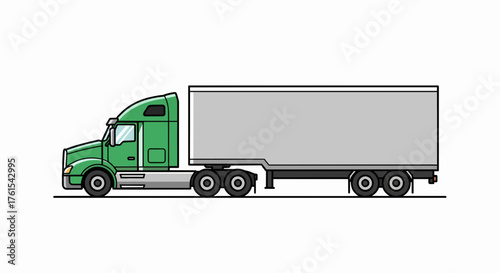green truck moving towards the left side