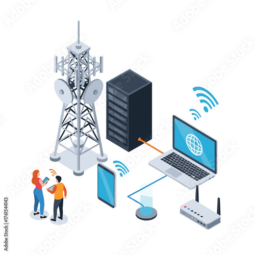 Connecting a global network of devices through advanced telecommunication infrastructure and technology.