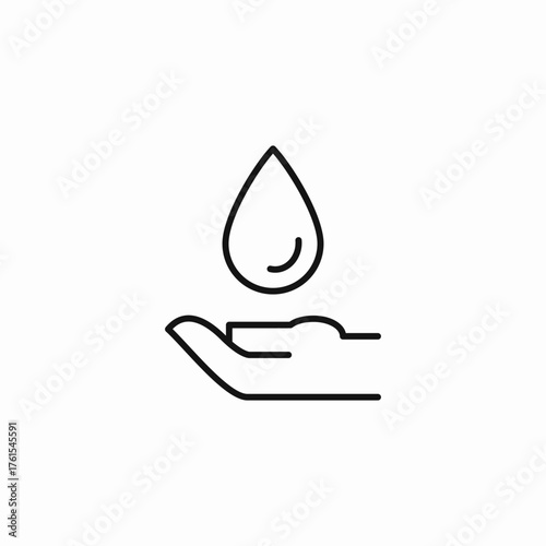 hand catching water icon sign vector