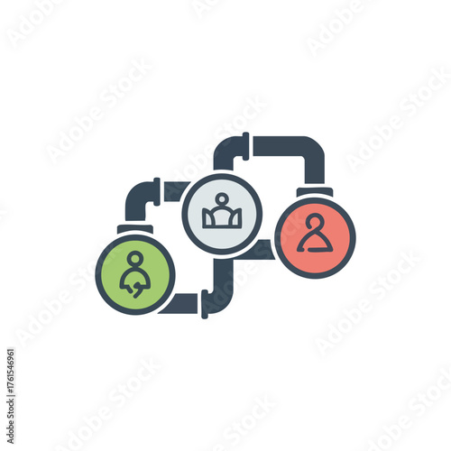 A of connected people icons, representing teamwork and networking.