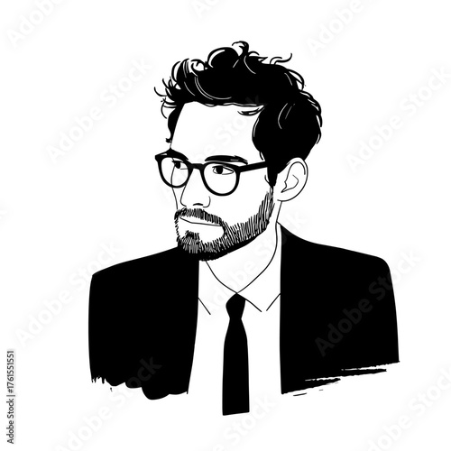 Lawyer. Lawyer simple black and white line art vector logo