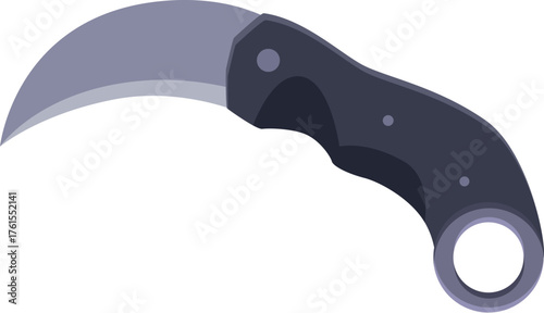 Karambit knife featuring a curved blade and finger ring, designed for tactical and self defense applications