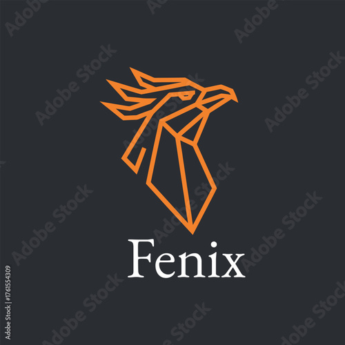Phoenix bird logo design, mythical firebird icon for a creative company