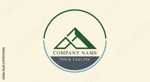 Elegant Logo Design Featuring Abstract Mountain Peak Inside a Circle.
