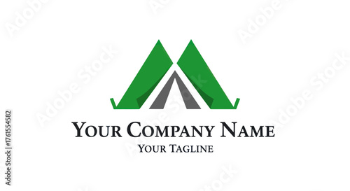 Free Download Modern abstract letter M logo design with green mountain peaks. - GFXLoad