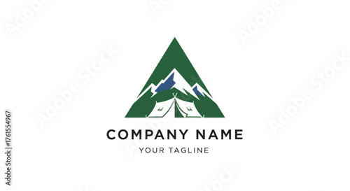 Mountain Adventure Camping Logo Design.