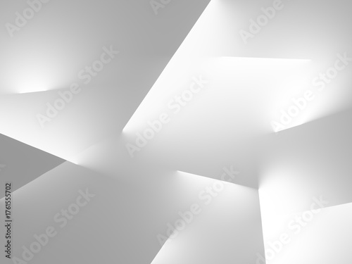 Cool blue-tinted white facets with soft glows background