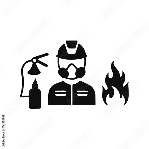 Silhouette: Professional Female Firefighter with Confidence