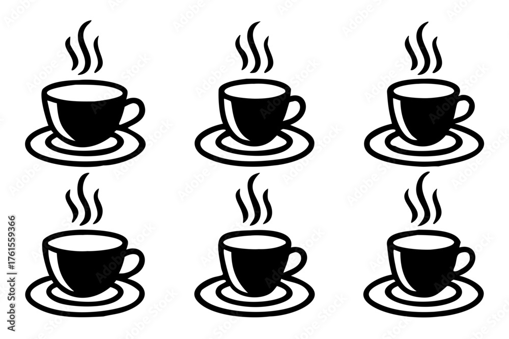 Obraz premium Coffee cup icon set. Vector illustration