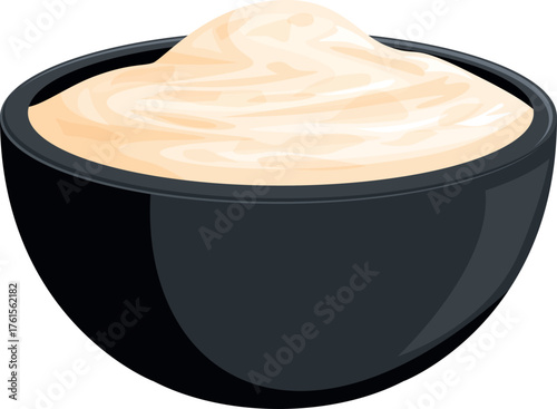 Creamy mayonnaise filling a black bowl, perfect for dipping or spreading