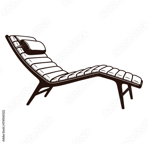 Vector illustration of a modern chaise lounge isolated on a white background