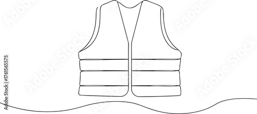 Black and white outline of a life vest safety vest