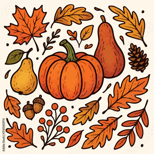 Cheerful thanksgiving background featuring handcrafted autumn floral design 