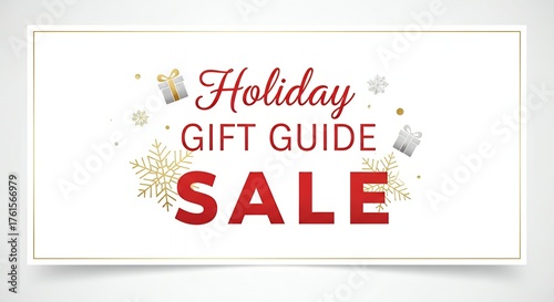 Holiday gift guide sale banner with festive design
