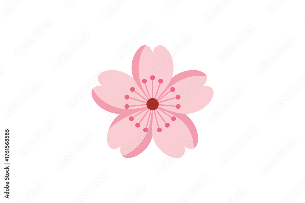 Fototapeta premium Vector art of pink cherry blossom flower vector illustration