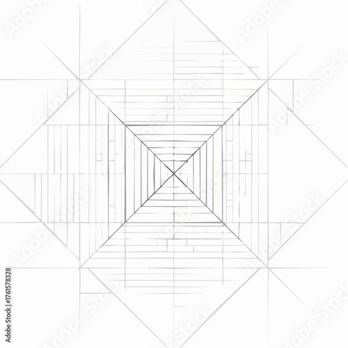 Geometric Perspective Drawing with Vanishing Point.