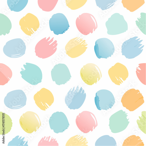 Hand Drawn Pastel Polka Dot Seamless Pattern.