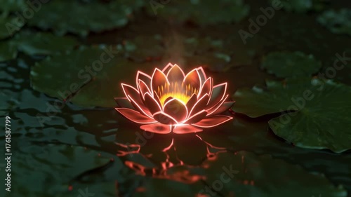 neon lotus flower meditation