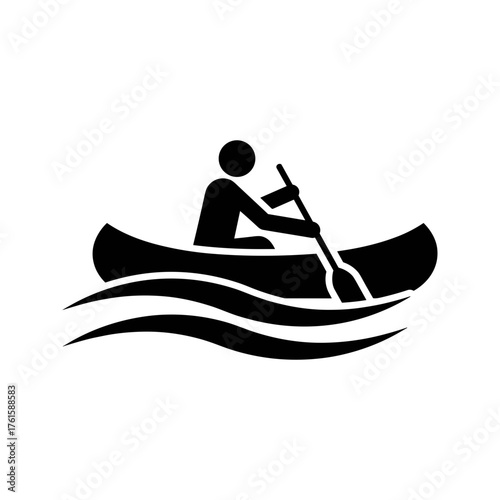 Canoeing Icon Vector Illustration