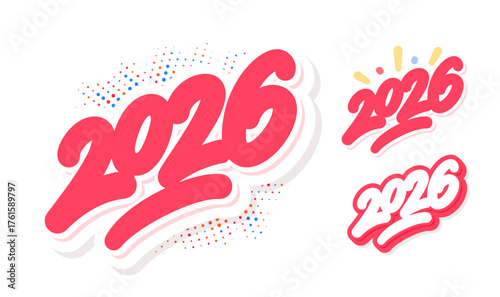 2026 Bold Vector Handwritten Typography set.