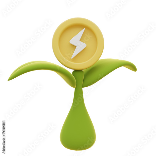 3d illustration of power saving for icons and symbols.3d render.