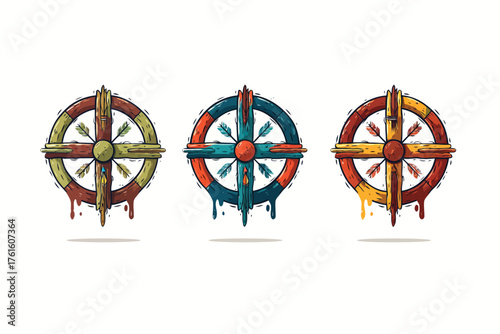 Native American Medicine Wheel tribal isolated