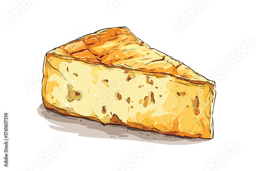 Slice of feta cheese greece isolated