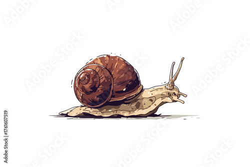 Snail closeup happy design isolated