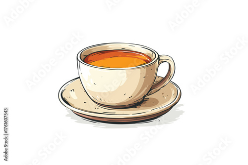 Tea with milk liquid isolated