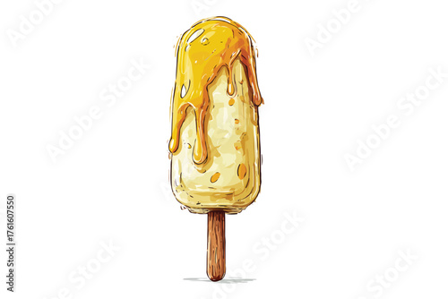 Vanila popsicle ice cream sprinkles isolated