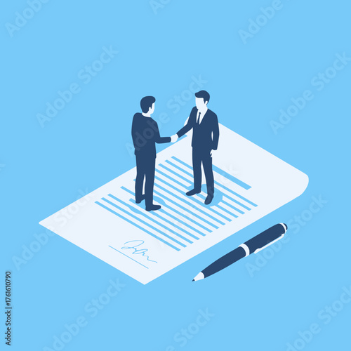 business people agree contracts 
