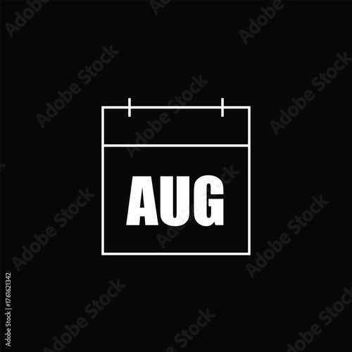 August calendar line icon