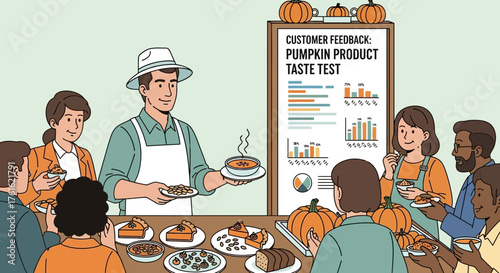 Pumpkin product evaluation, customer feedback session and culinary testing