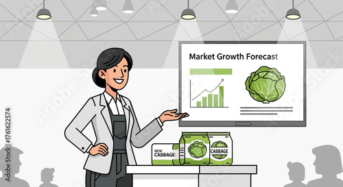 Innovative agricultural marketing presentation showcasing cabbage market growth potential