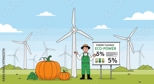 Sustainable farming powered by wind energy for autumn harvests and economic savings