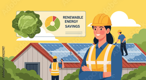 Promoting green energy solutions: Solar panels and sustainable living initiative