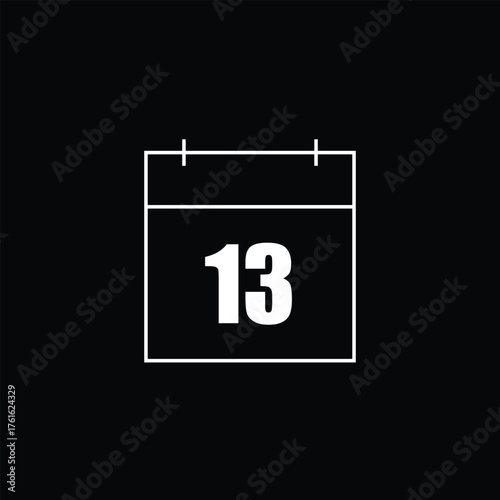 Calendar Icon with Number 13
