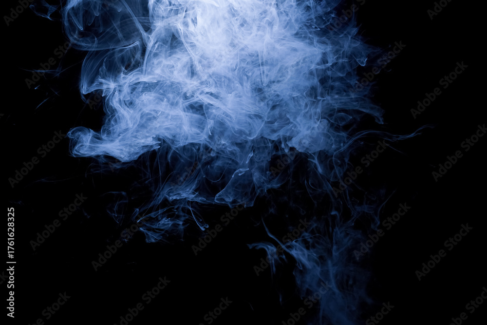 Fototapeta premium Abstract smoke rising gracefully, creating a dark and dramatic background.