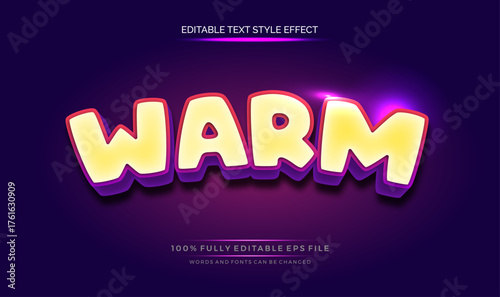A cartoon style vibrant, eye-catching Text Effect, text style. Editable text files vector illustration.