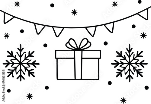 Merry christmas tree decoration ornament banner background card illustration
