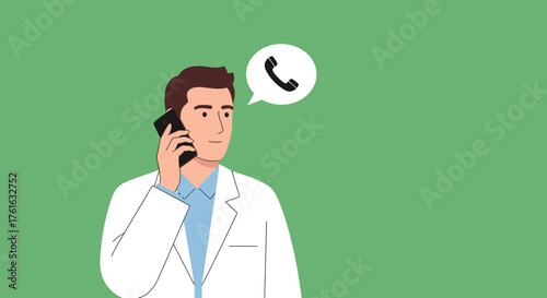 Doctor Answering Phone Call with Medical Expertise.