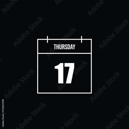 Calendar on Thursday the 17th