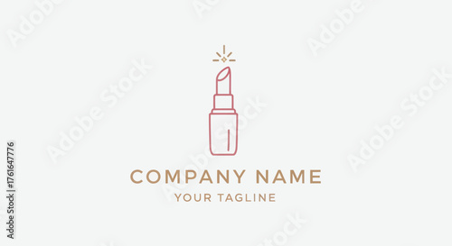 Elegant Lipstick Icon with Sparkling Effect for Beauty Brand Logo Design.