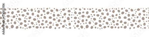 Monochrome simple banner with chaotic gray circles in the form of pebbles
