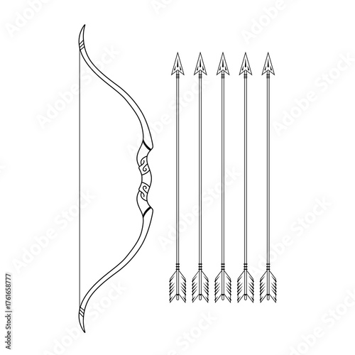 Realistic bow and arrow outline!