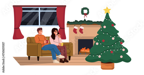 Couple in Christmas Night