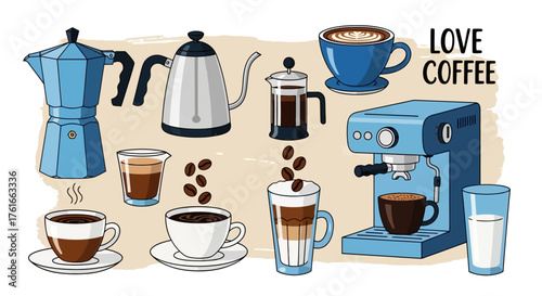 Coffee Lover's Collection Espresso Maker, Pour Over, French Press, and More