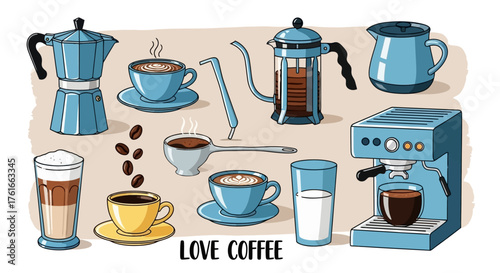 A Blue Coffee Collection Variety of Brews and Essentials for Coffee Lovers