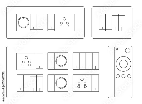 Modern switch board wireframe with multiple set of variety!